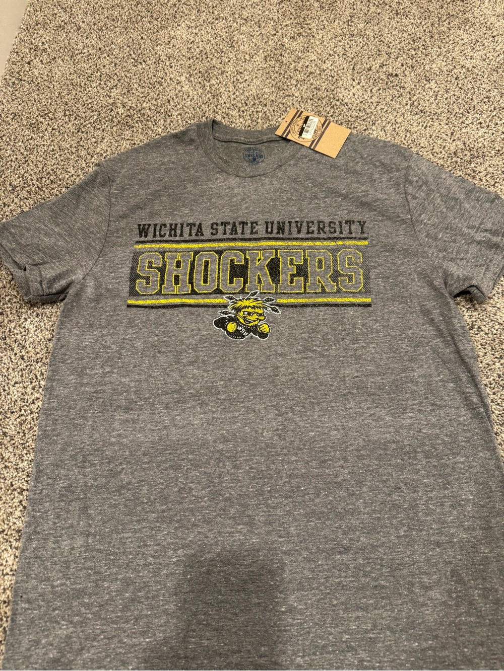 Rivalry Threads Gray Wichita State Shockers Graphic Tee with Yellow Accent